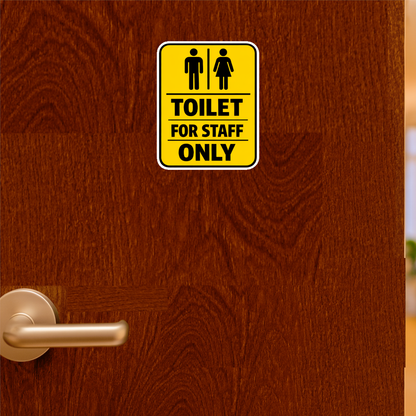Smeeps Toilet for Staff Only Sticker – 17.78 × 14 cm (7 × 5.5 Inch) Waterproof Vinyl Staff Washroom Notice Sign | UV Resistant Wash Proof Office Toilet Sticker | Pack of 1