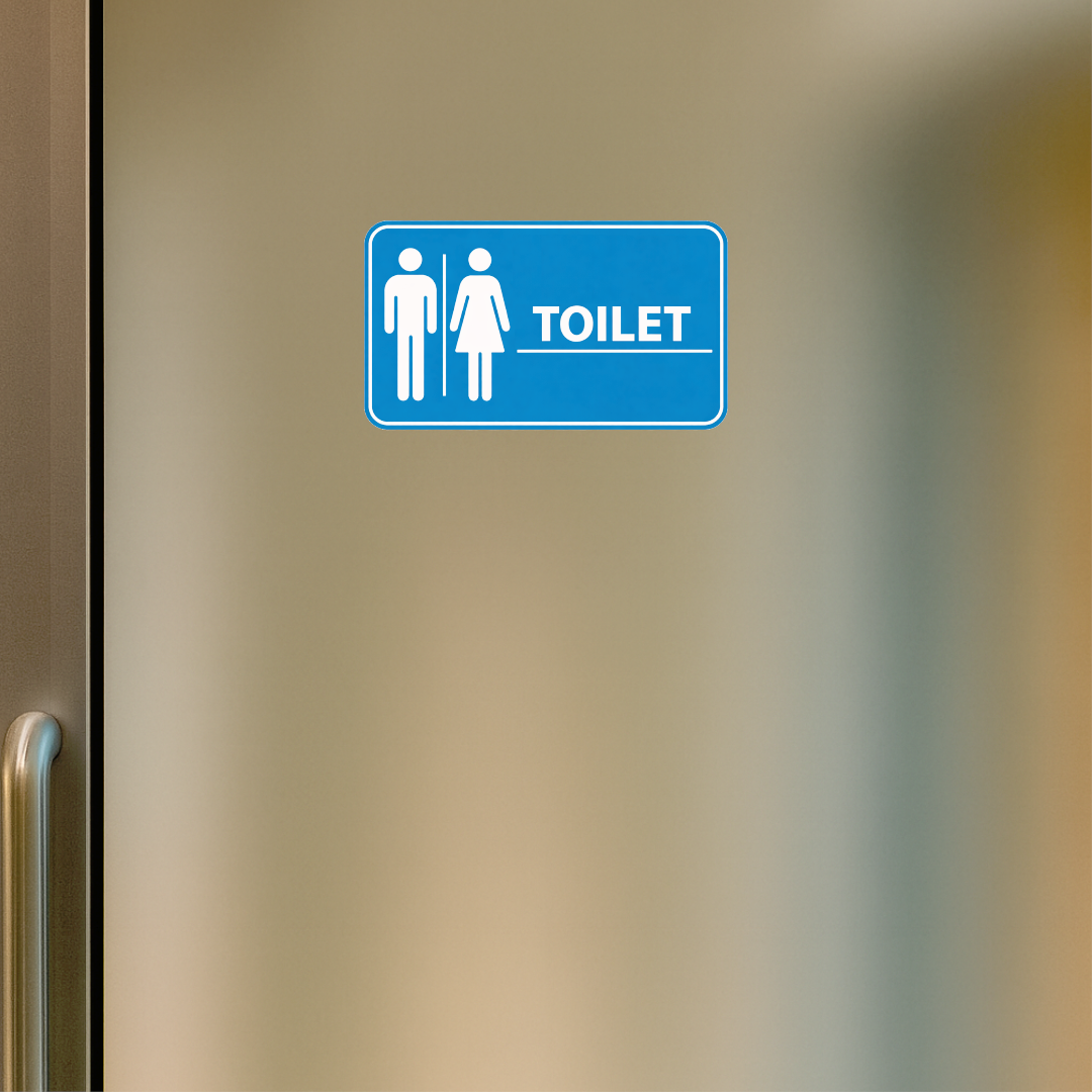 Smeeps Toilet Sticker – 15.24 × 8.89 cm (6 × 3.5 Inch) Male & Female Restroom Vinyl Sign | Waterproof UV Resistant Wash Proof Durable