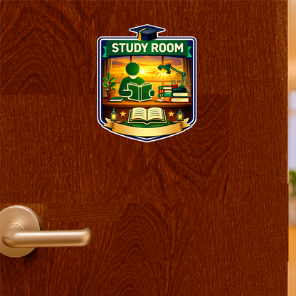 Smeeps Study Room Sticker – 12.7 × 12.7 cm (5 × 5 Inch) Premium Vinyl Decal | Creative Study Room Illustration Design | Waterproof UV Resistant Wash Proof | Pack of 1