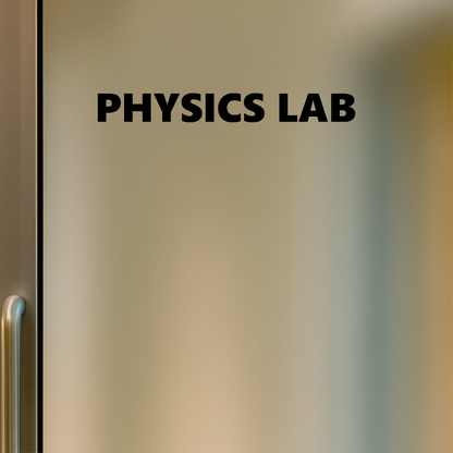 Smeeps Physics Lab Sticker – 26.8 x 3 cm Classroom Door Label | School Laboratory Vinyl Decal | Waterproof & Durable Signage Sticker