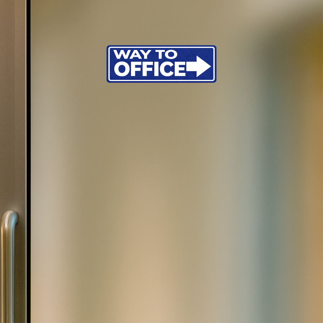 Smeeps Way to Office Direction Arrow Sticker – 12.7 × 4.32 cm (5 × 1.7 Inch) Office Guidance Vinyl Sign | Waterproof UV Resistant Wash Proof Durable