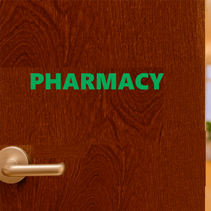 Smeeps Pharmacy Sticker – 24.47 x 3 cm Medical Shop Vinyl Label | Green Text Signage | Waterproof & UV-Resistant Professional Sticker