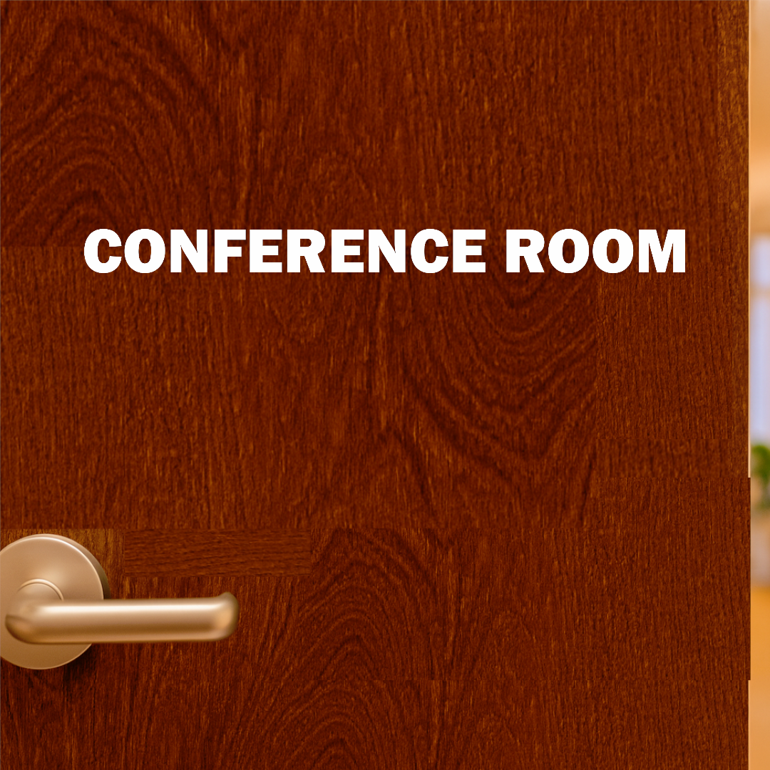 Smeeps Conference Room Sticker – 20 x 1.5 cm White Text Vinyl Label | Waterproof, Durable & High-Visibility Office Door Sign