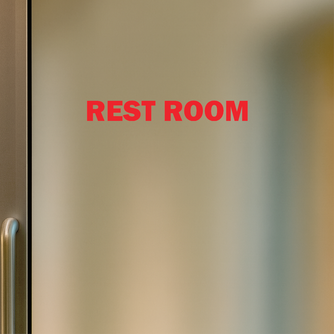 Smeeps Rest Room Door Sticker – 15 x 2 cm Premium Vinyl Label for Offices & Shops | Waterproof & Durable Door Signage