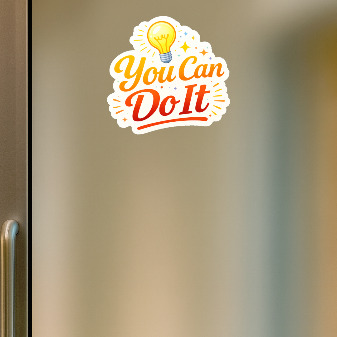 Smeeps You Can Do It Sticker – 10.16 × 9.66 cm (4 × 3.8 Inch) Motivational Quote Vinyl Sticker | Waterproof UV Resistant Wash Proof Durable