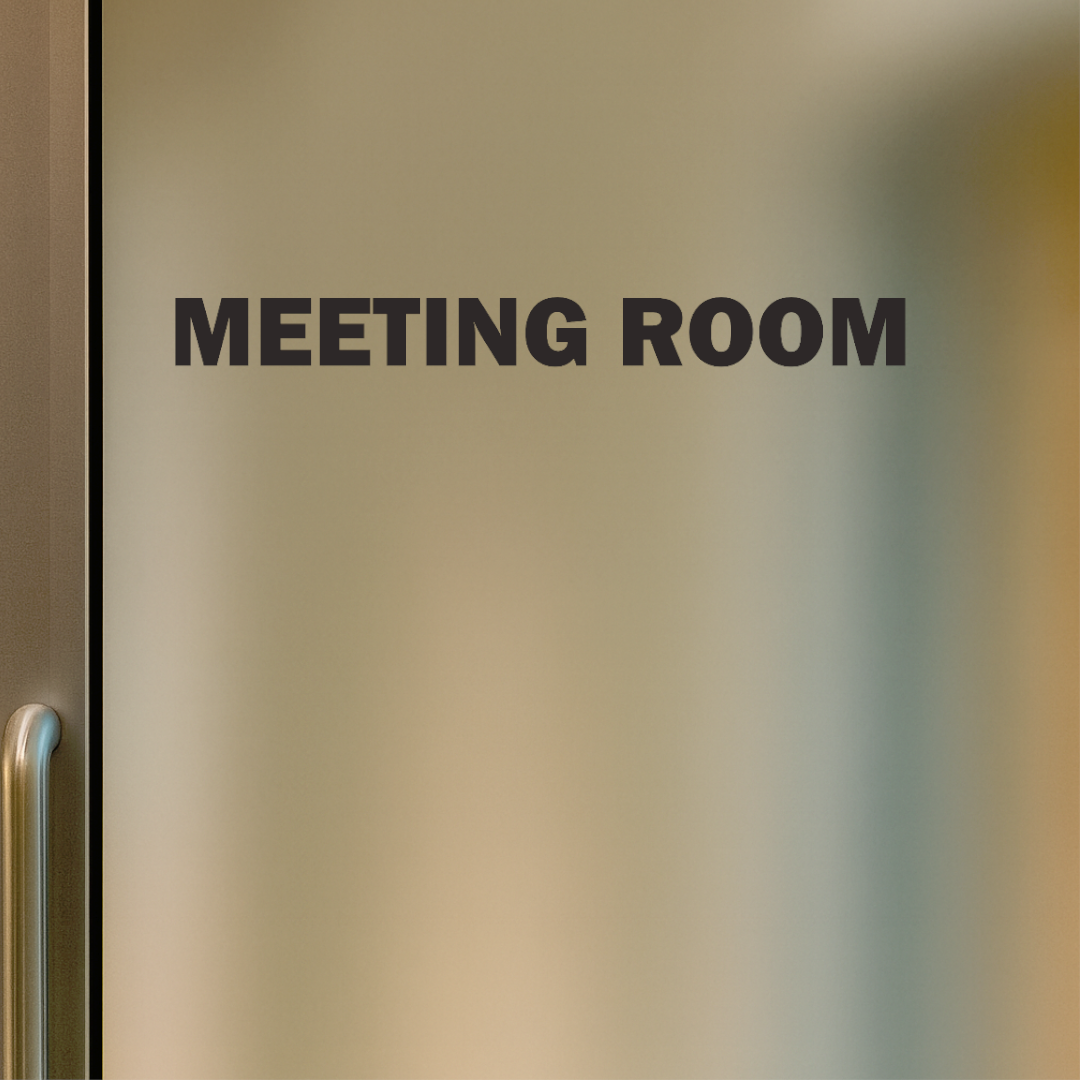 Smeeps Meeting Room Door Sticker – 16 x 1.5 cm Office Label Decal | Premium Vinyl | Waterproof & Durable Workspace Signage