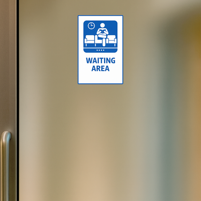 Smeeps Waiting Area Sticker – 15.24 × 10.16 cm (6 × 4 Inch) Office & Hospital Waiting Zone Vinyl Sign | Waterproof UV Resistant Wash Proof Durable