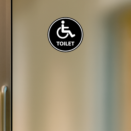 Smeeps Accessible Toilet Sticker – 15.50 × 15.24 cm (6.1 × 6 Inch) Wheelchair Restroom Vinyl Sign | Waterproof UV Resistant Wash Proof Durable