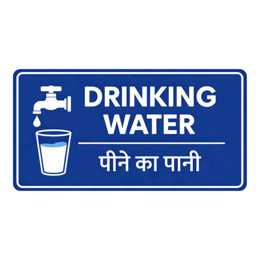 Smeeps Drinking Water Sign Sticker – 10.16 × 5.08 cm (4 × 2 Inch) Bilingual Drinking Water Vinyl Label (English & Hindi) | Waterproof UV Resistant Wash Proof