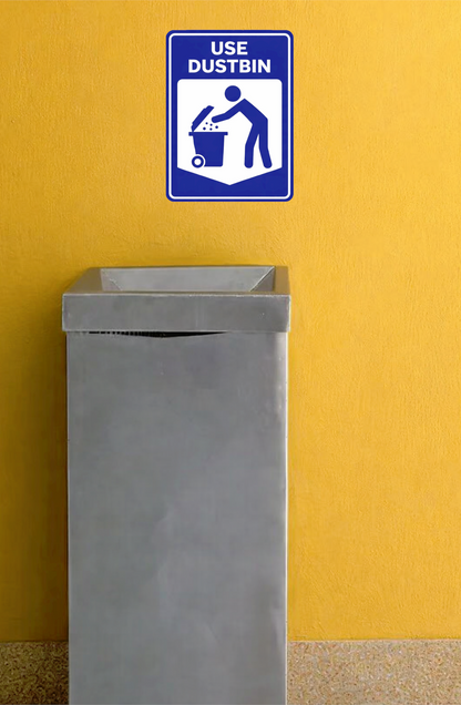 Smeeps Use Dustbin Sticker – 14 × 10.16 cm (5.5 × 4 Inch) Cleanliness Awareness Vinyl Sign | Waterproof UV Resistant Wash Proof Durable