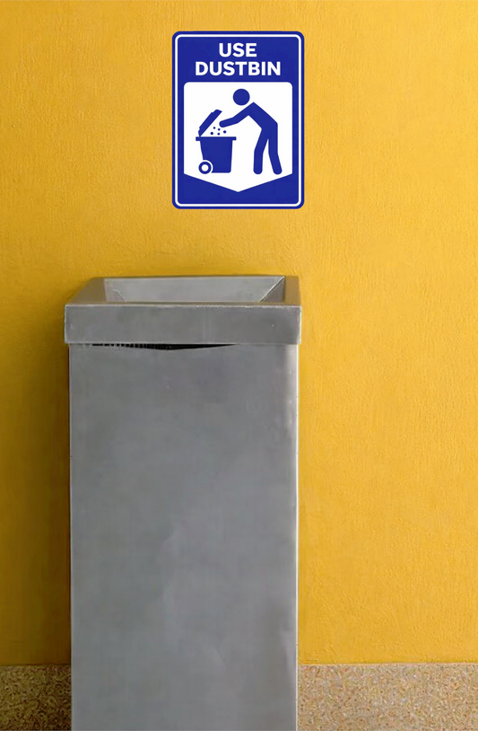Smeeps Use Dustbin Sticker – 14 × 10.16 cm (5.5 × 4 Inch) Cleanliness Awareness Vinyl Sign | Waterproof UV Resistant Wash Proof Durable