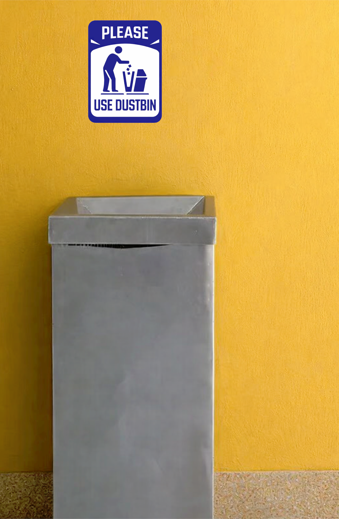 Smeeps Please Use Dustbin Sticker – 14 × 10.16 cm (5.5 × 4 Inch) Cleanliness Awareness Vinyl Sign | Waterproof UV Resistant Wash Proof Durable