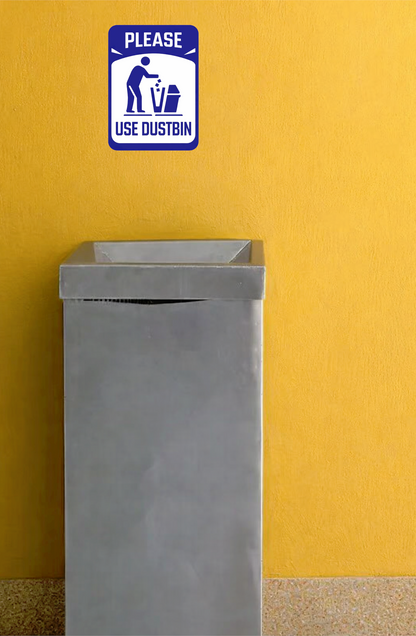 Smeeps Please Use Dustbin Sticker – 14 × 10.16 cm (5.5 × 4 Inch) Cleanliness Awareness Vinyl Sign | Waterproof UV Resistant Wash Proof Durable