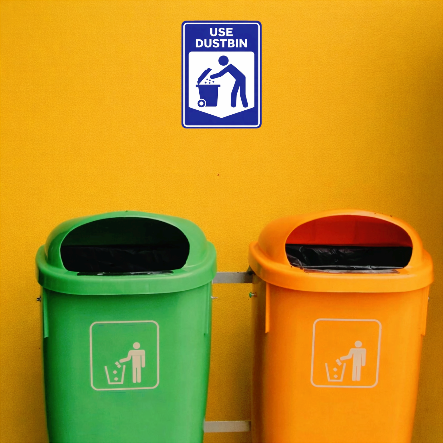 Smeeps Use Dustbin Sticker – 14 × 10.16 cm (5.5 × 4 Inch) Cleanliness Awareness Vinyl Sign | Waterproof UV Resistant Wash Proof Durable