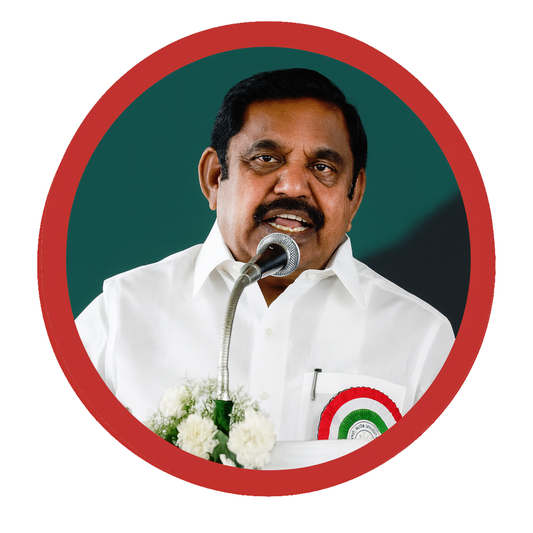 Smeeps EPS Sticker – Edappadi K. Palaniswami Photo Circle Decal | 10.16 cm Premium Vinyl | Waterproof & UV Resistant Political Sticker for Car/Bike