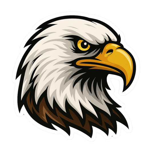 Smeeps Eagle Head Car Sticker – Bold Design – 10.16 x 12.7 cm | Premium Vinyl Decal for Cars