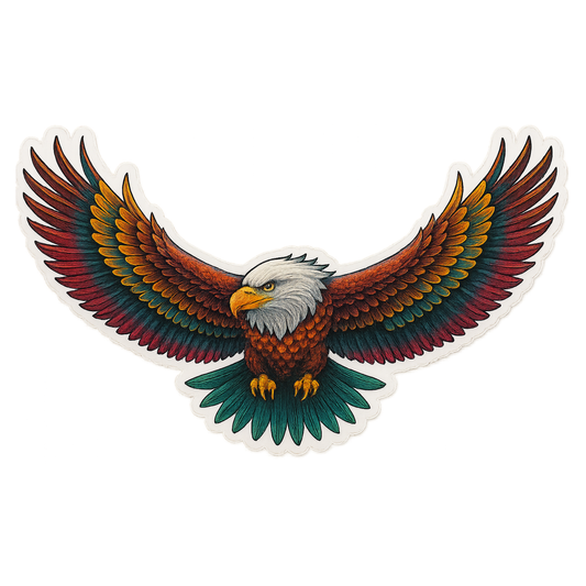 Smeeps Flying Eagle Sticker – 14 x 12.7 cm Car & Bike Vinyl Decal | Majestic Eagle Wingspan Design | Waterproof & Durable