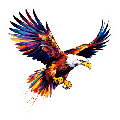 Smeeps Colorful Eagle Vinyl Sticker – 10.16 × 10.16 cm (4 × 4 Inch) Waterproof Bird Decal | Eagle Bike & Car Sticker | UV Resistant Wash Proof | Pack of 1