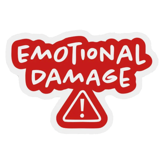 Smeeps “Emotional Damage” Sticker – 11.18 x 7.62 cm Funny Meme Vinyl Decal | Red Warning Style Design | Waterproof & UV-Resistant Car, Bike & Laptop Sticker