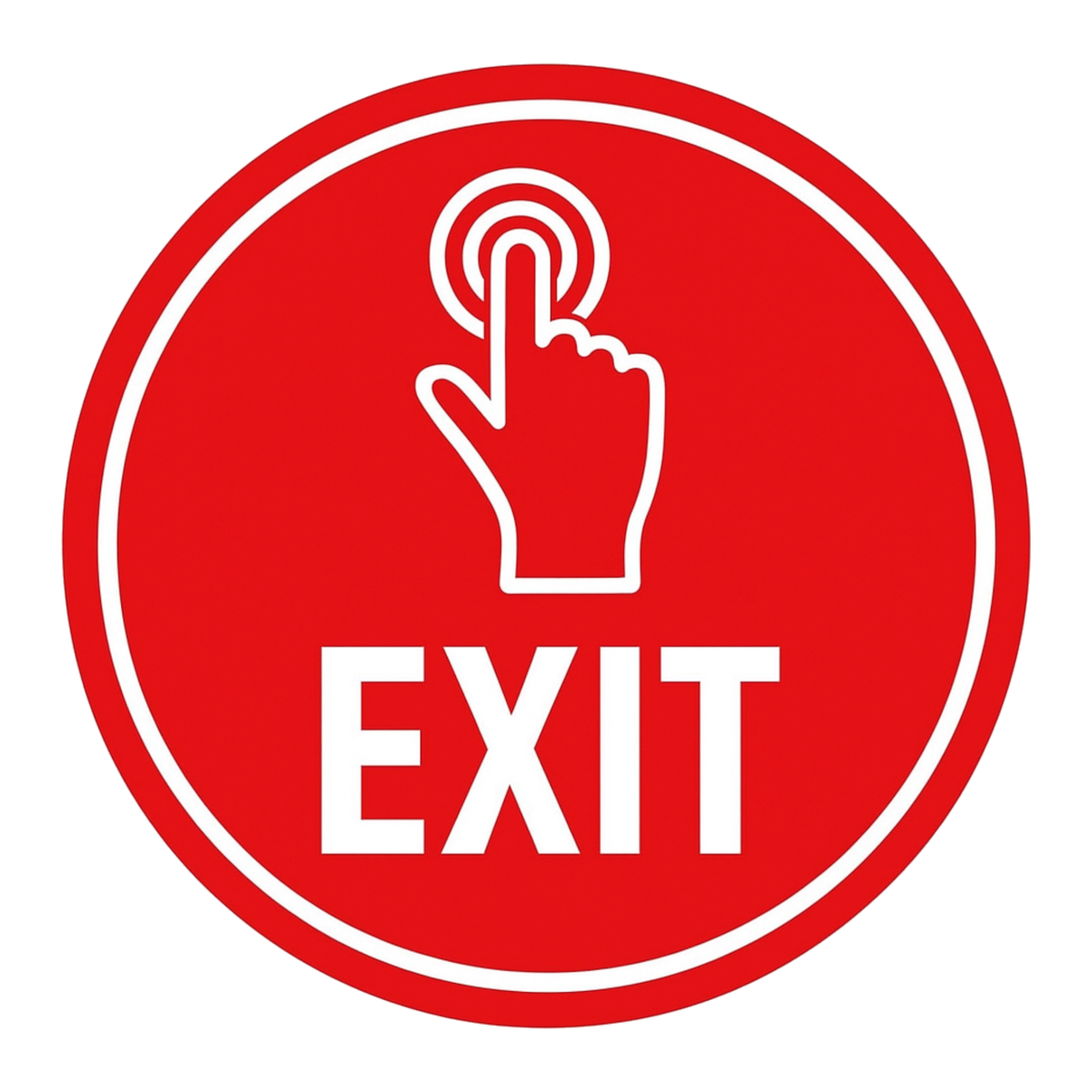 Smeeps EXIT Sticker – 11.43 x 11.43 cm Safety Sign Decal | Bold Red Warning Label | Waterproof & Durable Vinyl
