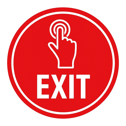 Smeeps EXIT Sticker – 11.43 x 11.43 cm Safety Sign Decal | Bold Red Warning Label | Waterproof & Durable Vinyl