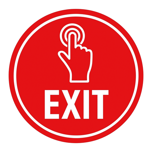 Smeeps EXIT Sticker – 11.43 x 11.43 cm Safety Sign Decal | Bold Red Warning Label | Waterproof & Durable Vinyl