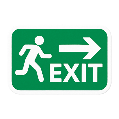 Smeeps Exit Right Arrow Sticker – 12.7 x 19.05 cm Emergency Direction Sign | Green Safety Decal | Waterproof & Durable Vinyl