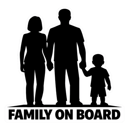Smeeps Family On Board Vinyl Sticker – 15.24 × 10.16 cm (6 × 4 Inch) Waterproof Car Sticker for Family Cars, SUVs & Rear Windshield | UV Resistant | Wash Proof | Pack of 1