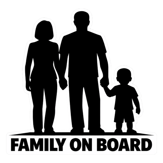 Smeeps Family On Board Vinyl Sticker – 15.24 × 10.16 cm (6 × 4 Inch) Waterproof Car Sticker for Family Cars, SUVs & Rear Windshield | UV Resistant | Wash Proof | Pack of 1