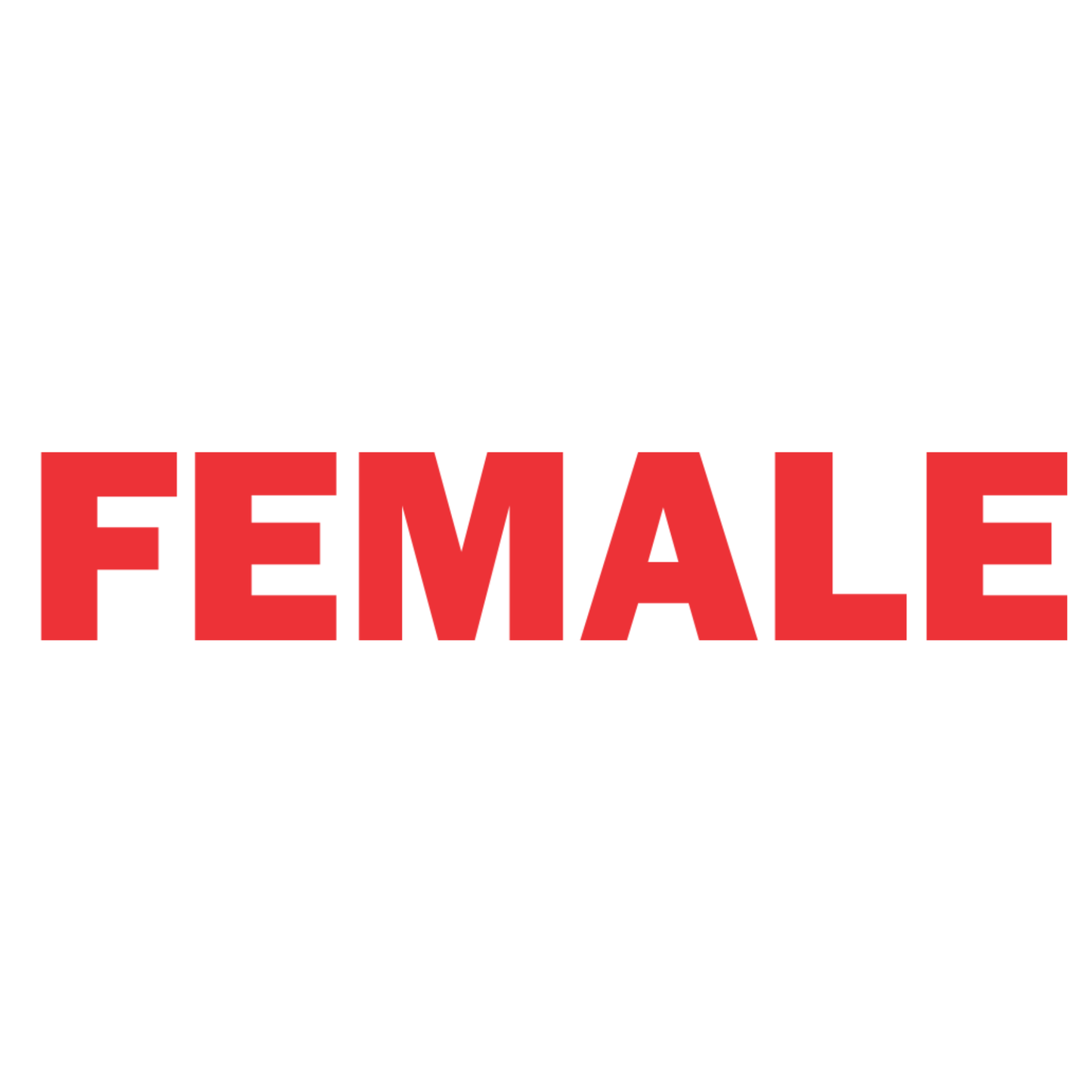 Smeeps Female Sticker – 8.3 x 1.5 cm Red Text Vinyl Label | Waterproof, Durable Restroom Door Sign