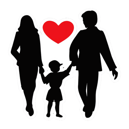 Smeeps Family Love Vinyl Sticker – 11.43 × 11.43 cm (4.5 × 4.5 Inch) Waterproof Family Car Sticker for Rear Windshield & Car Body | UV Resistant | Wash Proof | Pack of 1