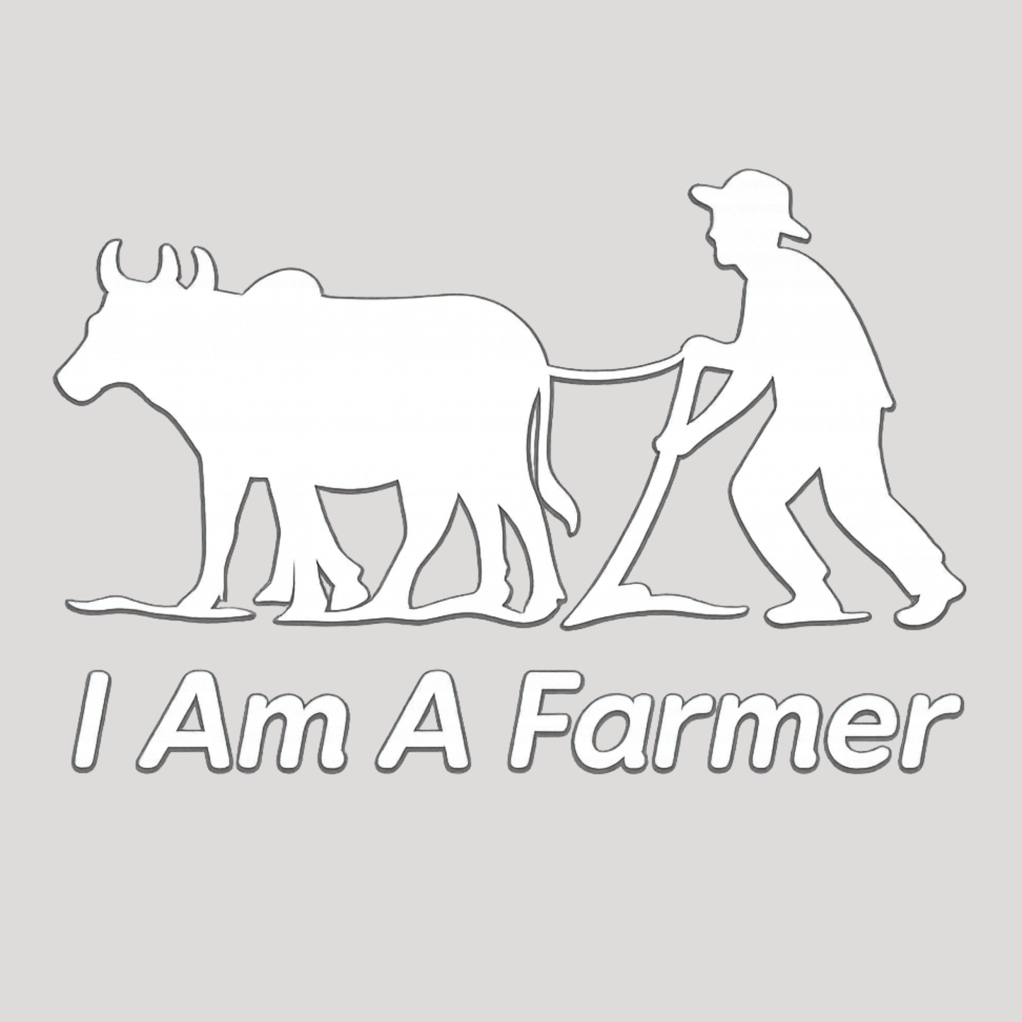 Smeeps I Am A Farmer Sticker – 7.62 x 11.43 cm Car & Bike Vinyl Decal | Farmer & Bull Silhouette Design | Waterproof & Durable