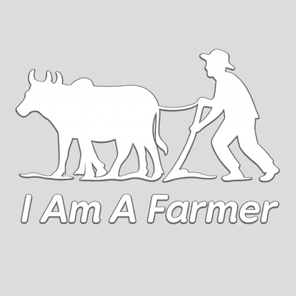 Smeeps I Am A Farmer Sticker – 7.62 x 11.43 cm Car & Bike Vinyl Decal | Farmer & Bull Silhouette Design | Waterproof & Durable