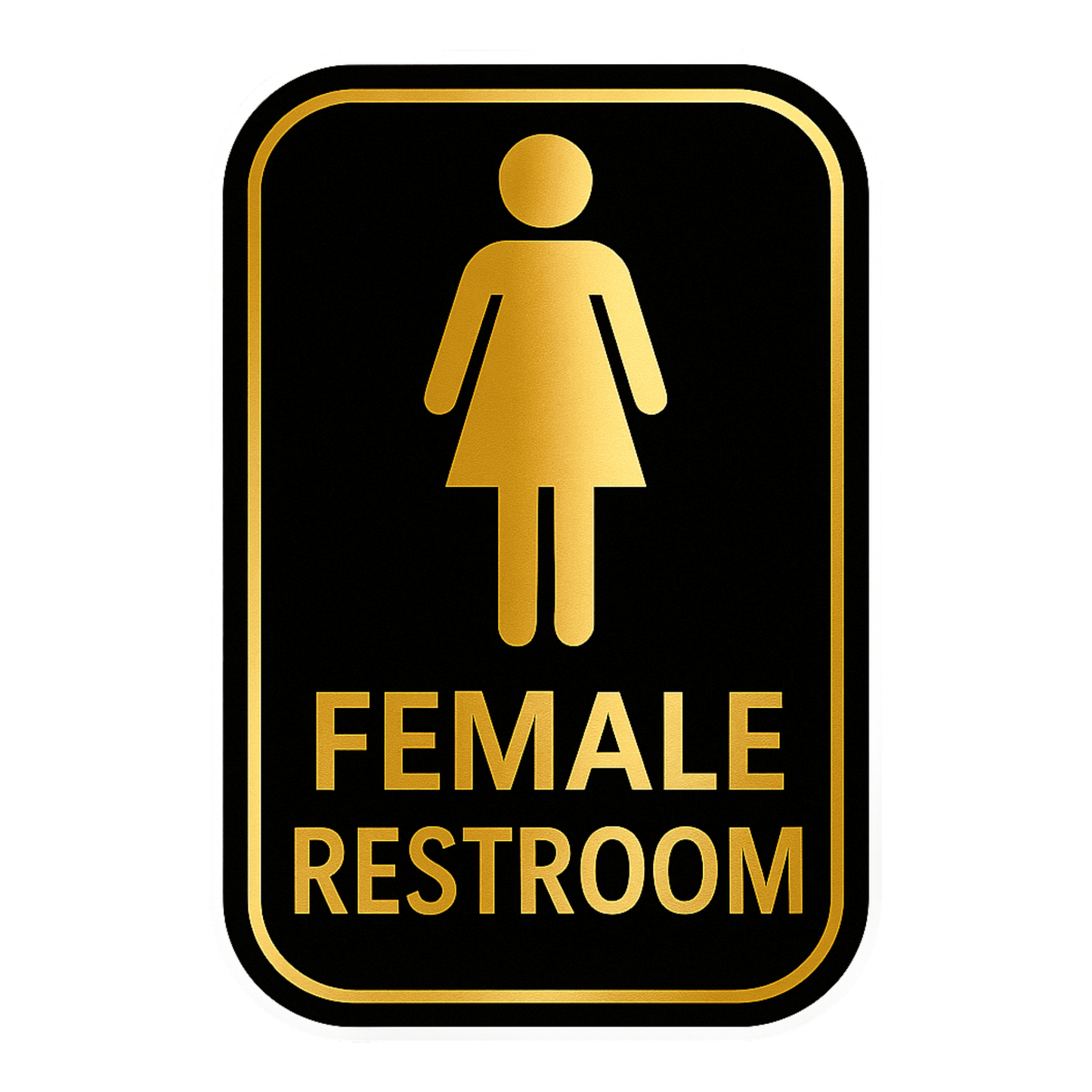 Smeeps Female Restroom Sticker – 10.16 x 15.24 cm Premium Gold & Black Door Sign | Waterproof, Durable & Easy Application