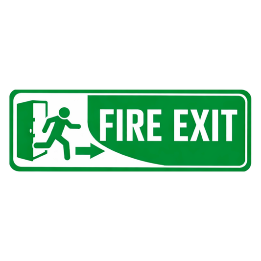Smeeps Fire Exit Right Arrow Safety Sign Sticker – 21.85 × 7.62 cm (8.6 × 3 Inch) Emergency Exit Direction Vinyl Label | Waterproof UV Resistant Wash Proof Durable