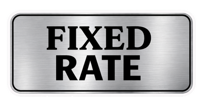 Smeeps Fixed Rate Door Sticker – 15.24 × 6.86 cm (6 × 2.7 Inch) Waterproof Business Sign Sticker for Shop, Store, Office & Reception | UV Resistant | Wash Proof | Pack of 1