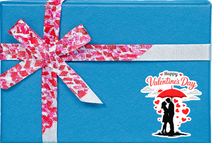 Smeeps Happy Valentine’s Day Couple Under Umbrella Sticker – 10.16 × 9.15 cm (4 × 3.6 Inch) Premium Vinyl Decal | Romantic Love Heart Design | Waterproof UV Resistant Wash Proof | Pack of 1