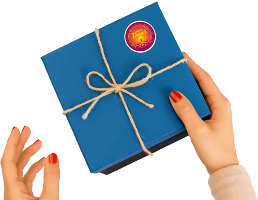 Smeeps Happy Diwali Sticker – 7.62 x 7.62 cm Mandala & Single Diya Design | Festive Deepavali Décor Decal | Waterproof & UV-Resistant Vinyl