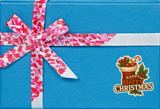 Smeeps Merry Christmas Sticker – Holiday Gift Box Decoration | 10.16 x 8.89 cm Premium Vinyl Decal | Waterproof & Durable Festive Design