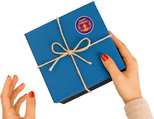 Smeeps Happy Diwali Sticker – 7.62 cm Round Festive Diya Design | Gift Box & Packaging Label | Waterproof & Durable Vinyl Decal