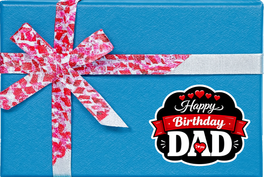 Smeeps Happy Birthday Dad Sticker – 10.16 × 8.13 cm (4 × 3.2 Inch) Waterproof Vinyl Die-Cut Birthday Sticker for Dad Gift Box, Father Birthday Decoration, Scrapbook & Return Gifts | Pack of 1