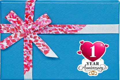 Smeeps 1 Year Anniversary Sticker – 10.16 × 10.16 cm (4 × 4 Inch) Romantic First Wedding Anniversary Heart Vinyl Die-Cut Sticker with Ring Design | Waterproof UV Resistant | Pack of 1