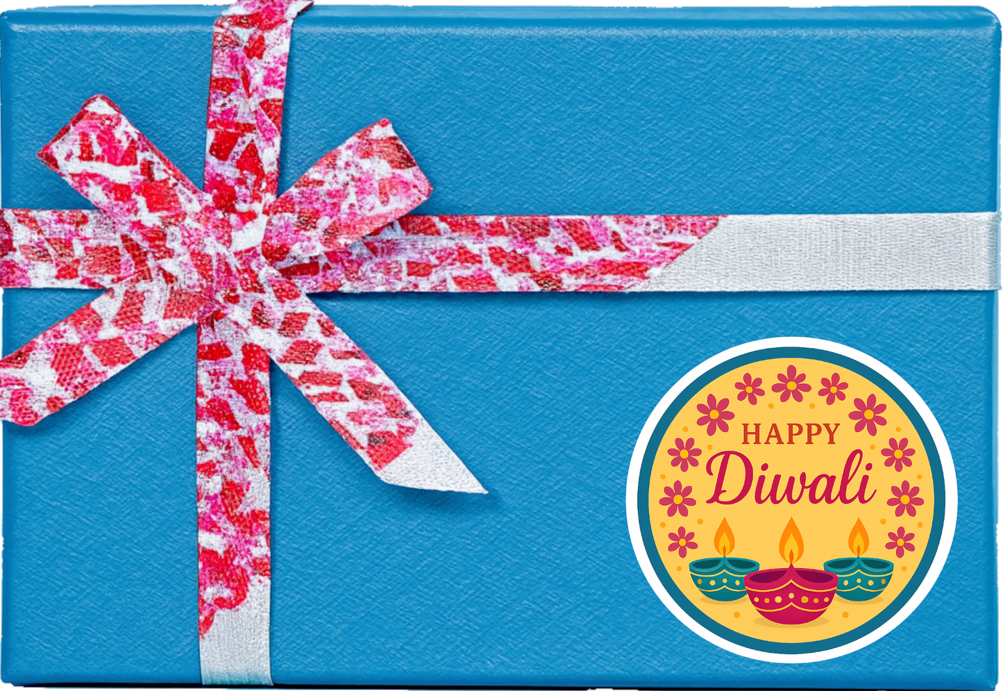 Smeeps Happy Diwali Sticker – 10.16 x 10.16 cm Round Floral & Diya Design | Festive Deepavali Décor Decal | Waterproof & UV-Resistant Vinyl