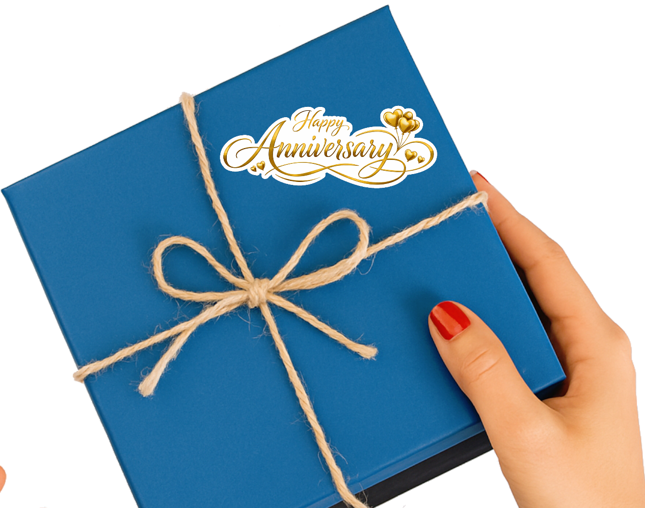 Smeeps Happy Anniversary Gold Sticker – 10.16 × 3.81 cm (4 × 1.5 Inch) Premium Golden Anniversary Vinyl Die-Cut Sticker for Wedding Anniversary Gifts, Gift Boxes, Scrapbooks & DIY Decorations | Waterproof UV Resistant | Pack of 1