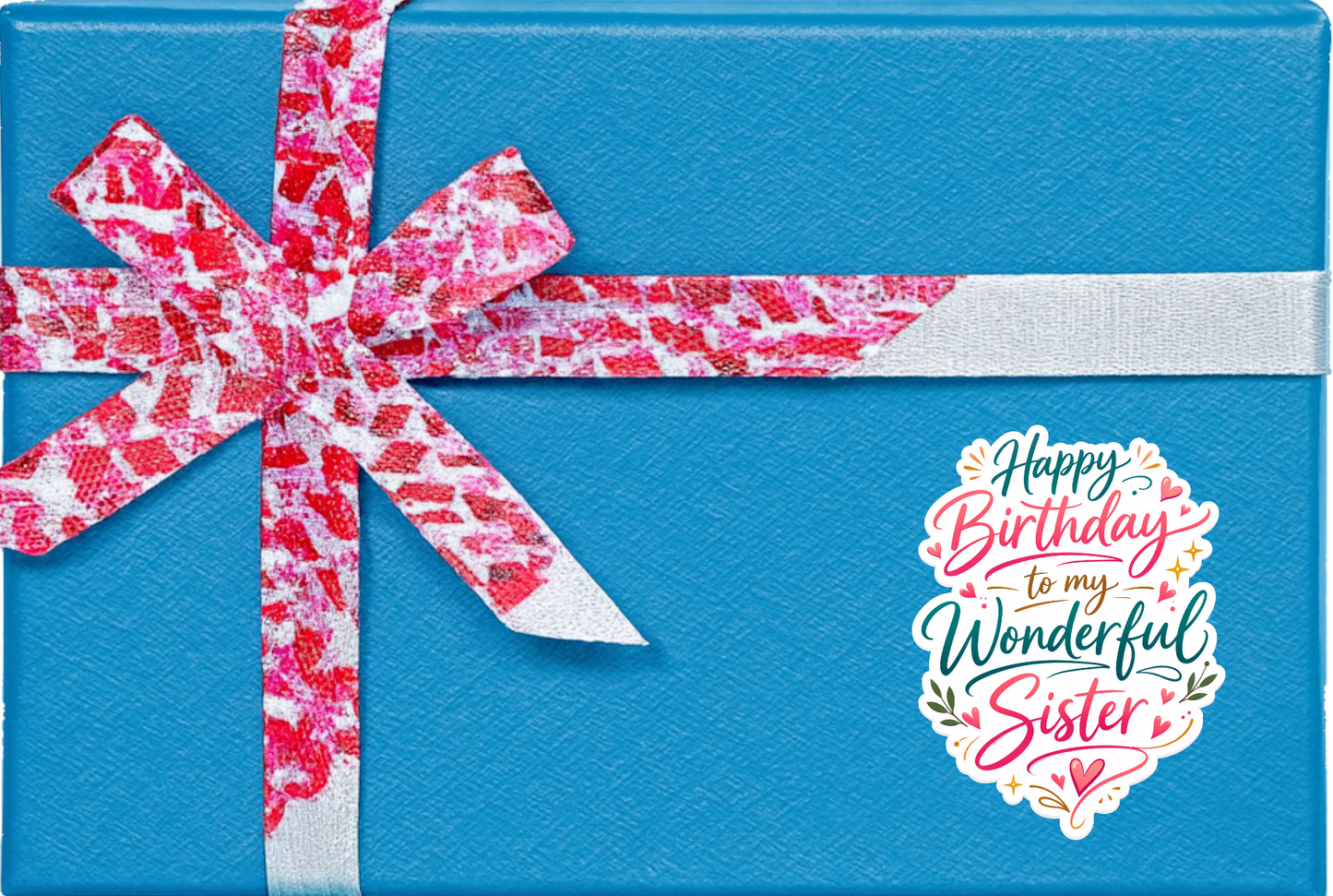 Smeeps Happy Birthday to My Wonderful Sister Sticker – 10.16 × 7.62 cm (4 × 3 Inch) Waterproof Vinyl Die-Cut Birthday Sticker for Sister Gift Decoration, Scrapbook, Greeting Cards & Party Supplies | Pack of 1