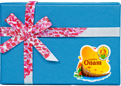 Smeeps Happy Onam Sticker – 8.89 x 8.89 cm Kerala Boat Race & Kathakali Decorative Vinyl Decal | Waterproof & UV-Resistant Festival Sticker