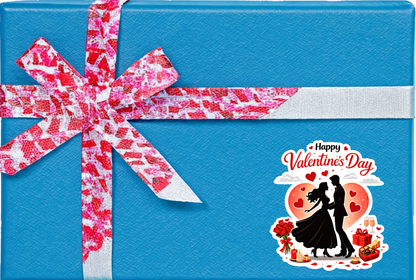 Smeeps Happy Valentine’s Day Romantic Couple Sticker – 10.93 × 10.16 cm (4.3 × 4 Inch) Premium Vinyl Decal | Love Celebration Design | Waterproof UV Resistant Wash Proof | Pack of 1