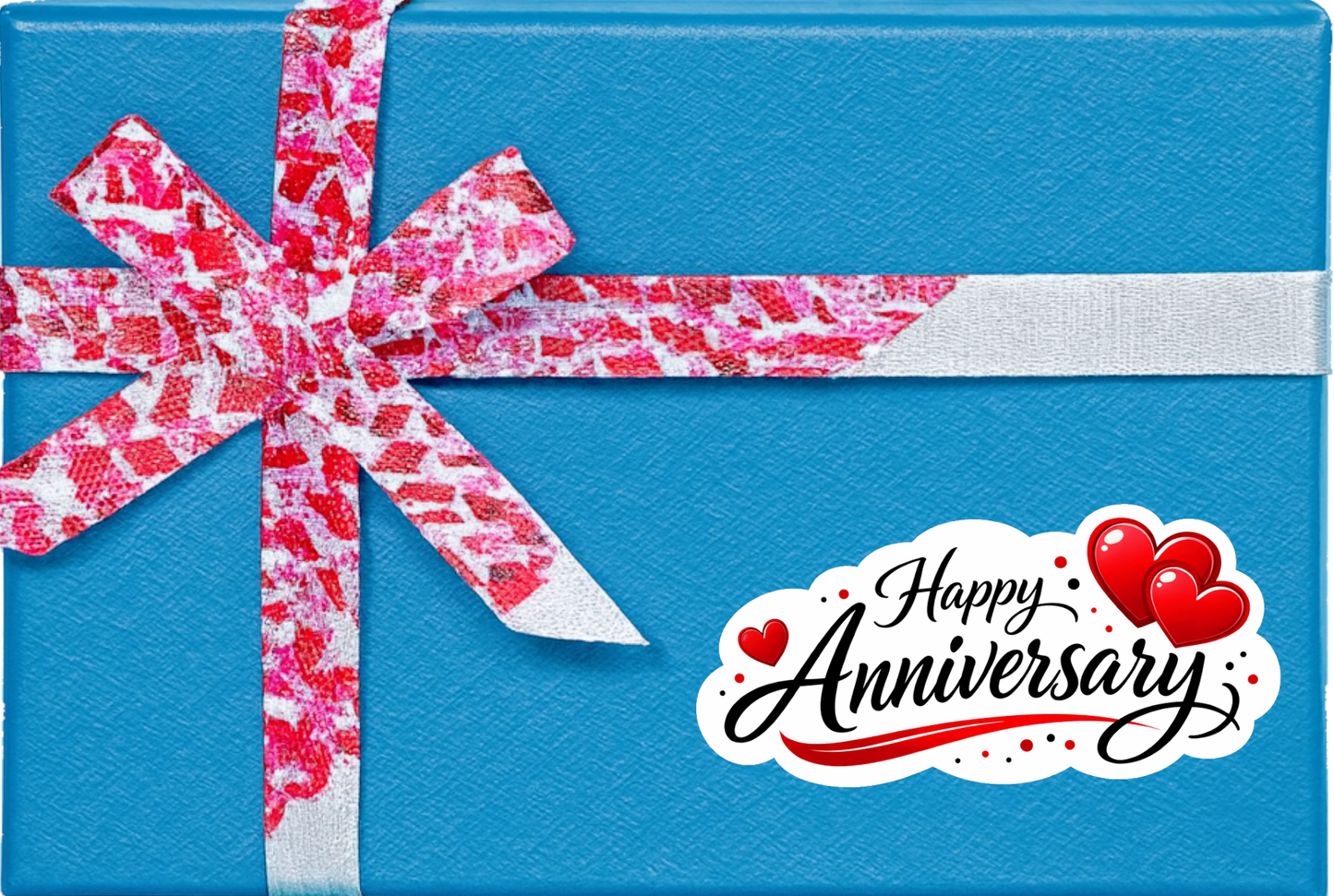 Smeeps Happy Anniversary Heart Sticker – 10.42 × 5.08 cm (4.1 × 2 Inch) Romantic Anniversary Vinyl Die-Cut Sticker for Gift Boxes, Wedding Anniversary Decorations, Scrapbooks & DIY Crafts | Waterproof UV Resistant | Pack of 1