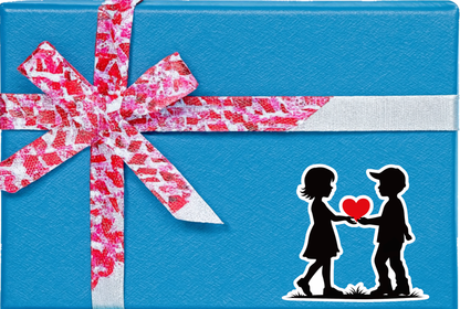 Smeeps Cute Kids Love Heart Sticker – 10.16 × 9.40 cm (4 × 3.7 Inch) Premium Vinyl Decal | Boy & Girl Silhouette Heart Design | Waterproof UV Resistant Wash Proof | Pack of 1