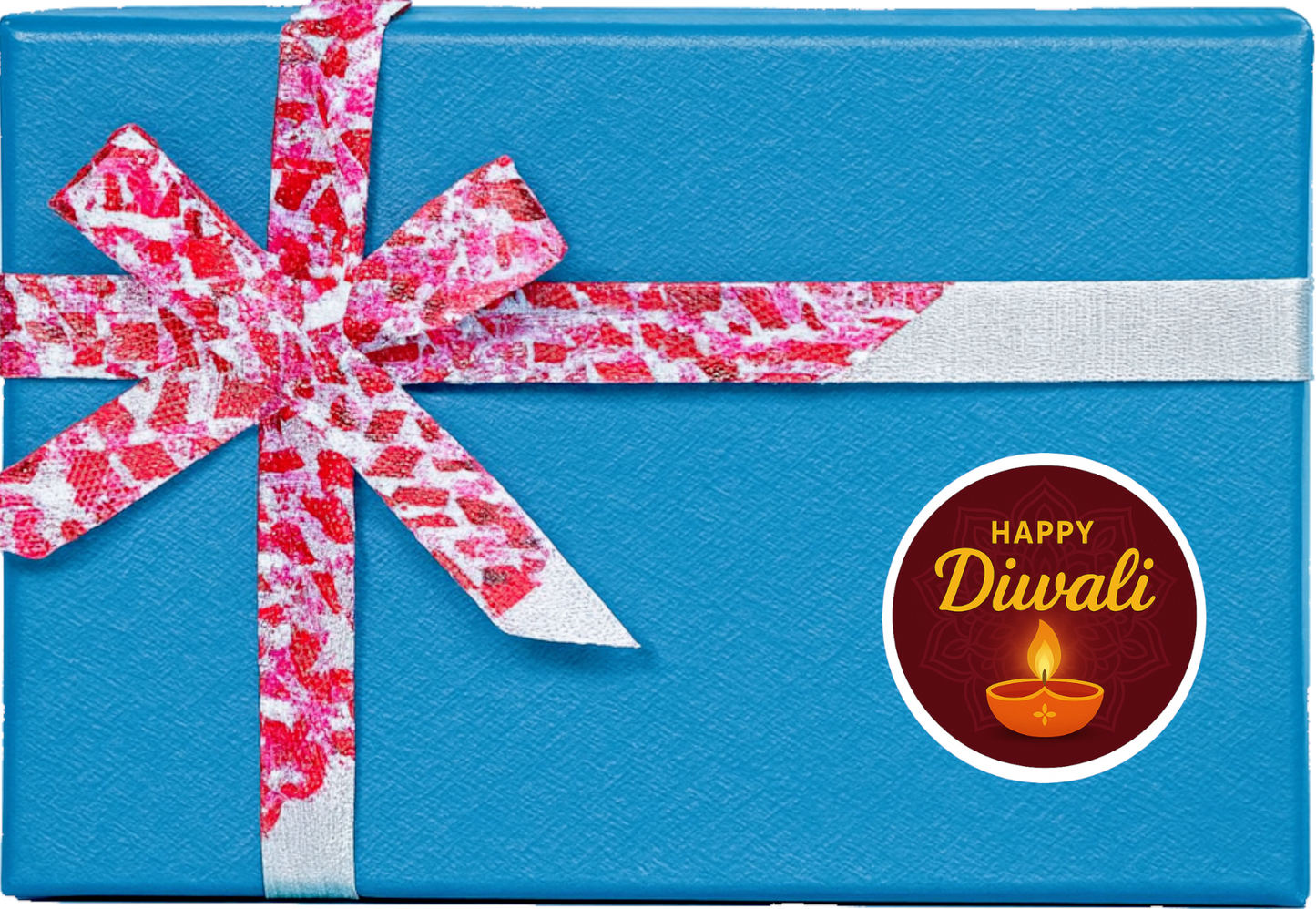 Smeeps Happy Diwali Sticker – 7.62 cm Round Maroon Diya Design | Bright Festive Vinyl Decal | Waterproof & Durable for Gift Boxes, Hampers & Decorations